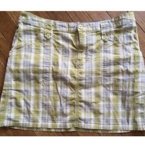Horny Toad Green Plaid Organic Cotton Skirt Size 6